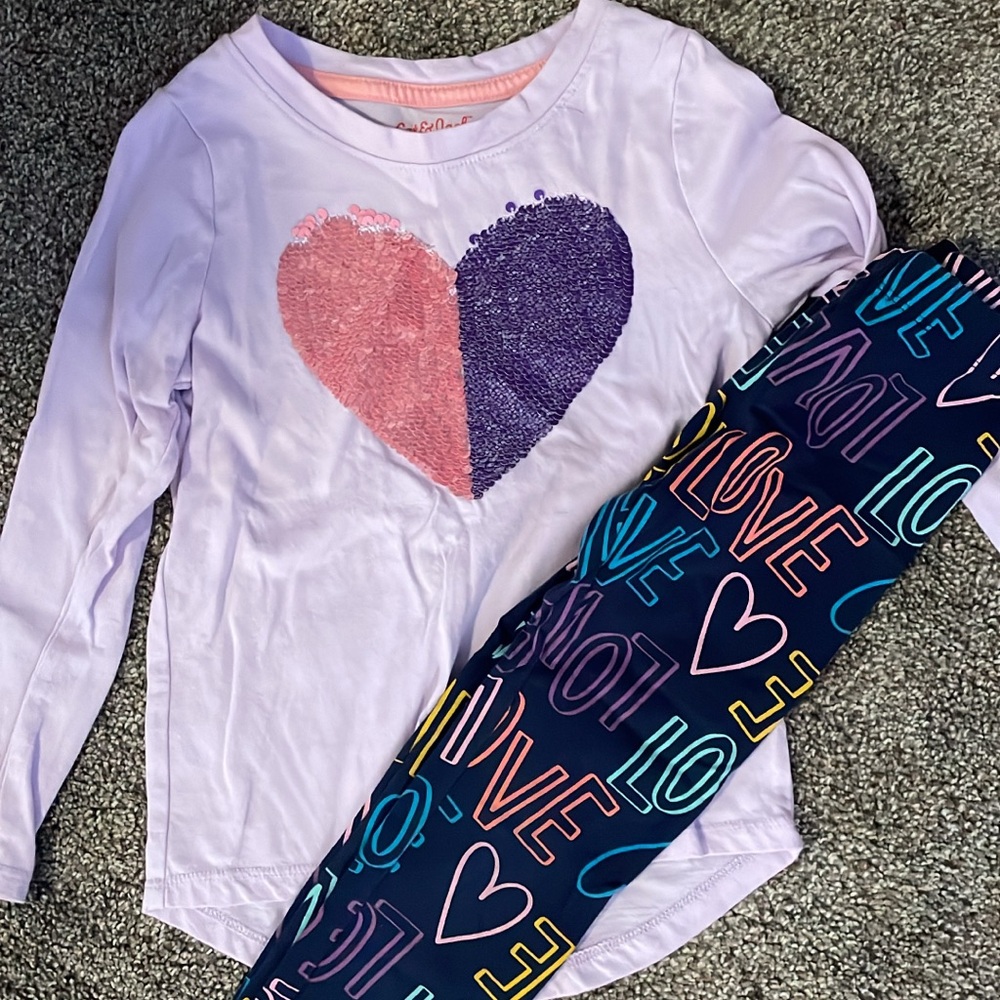 Cat & Jack Purple and Pink Heart Set